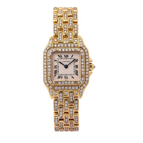 used gold cartier watch|ladies owned gold cartier watches.